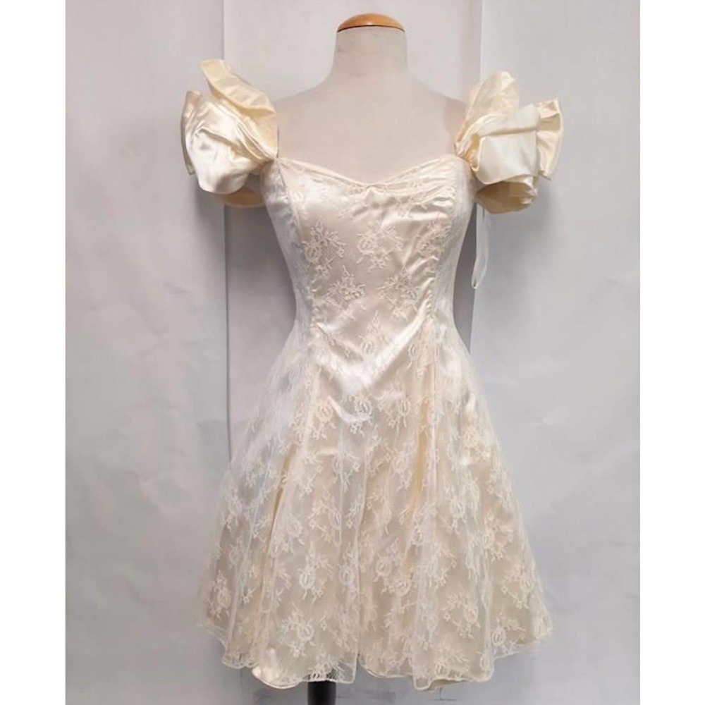 Mademoiselle Vintage Lace Wedding Dress Women Size L